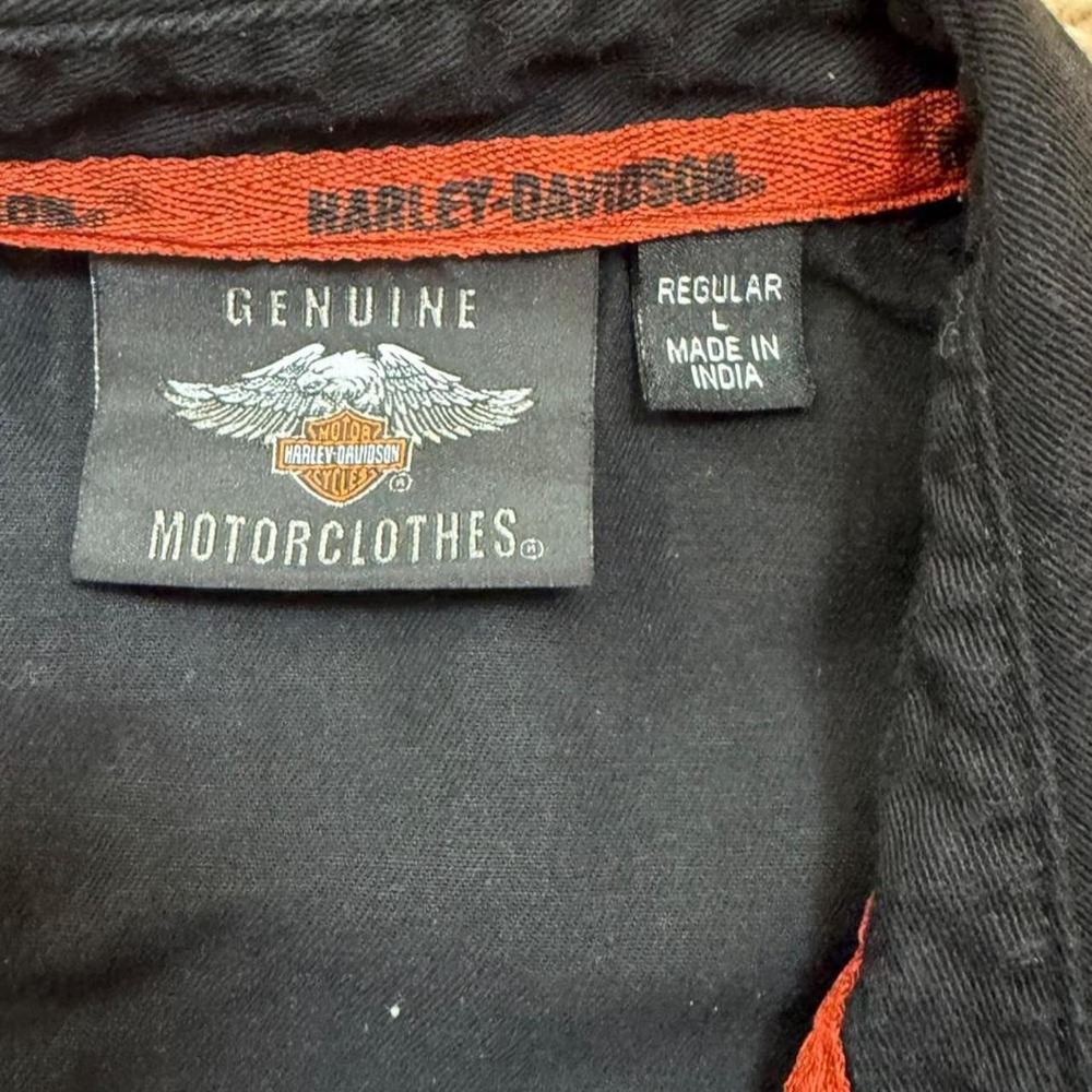 Harley-Davidson black & gray short sleeve button-up shirt - Picture 4 of 7